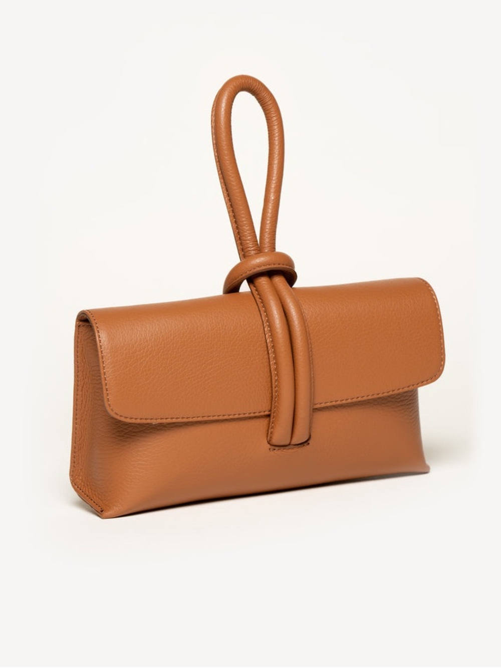 M. Gemi Francesca Convertible Clutch Crossbody Bag in Tan Tumbled Leather Brown